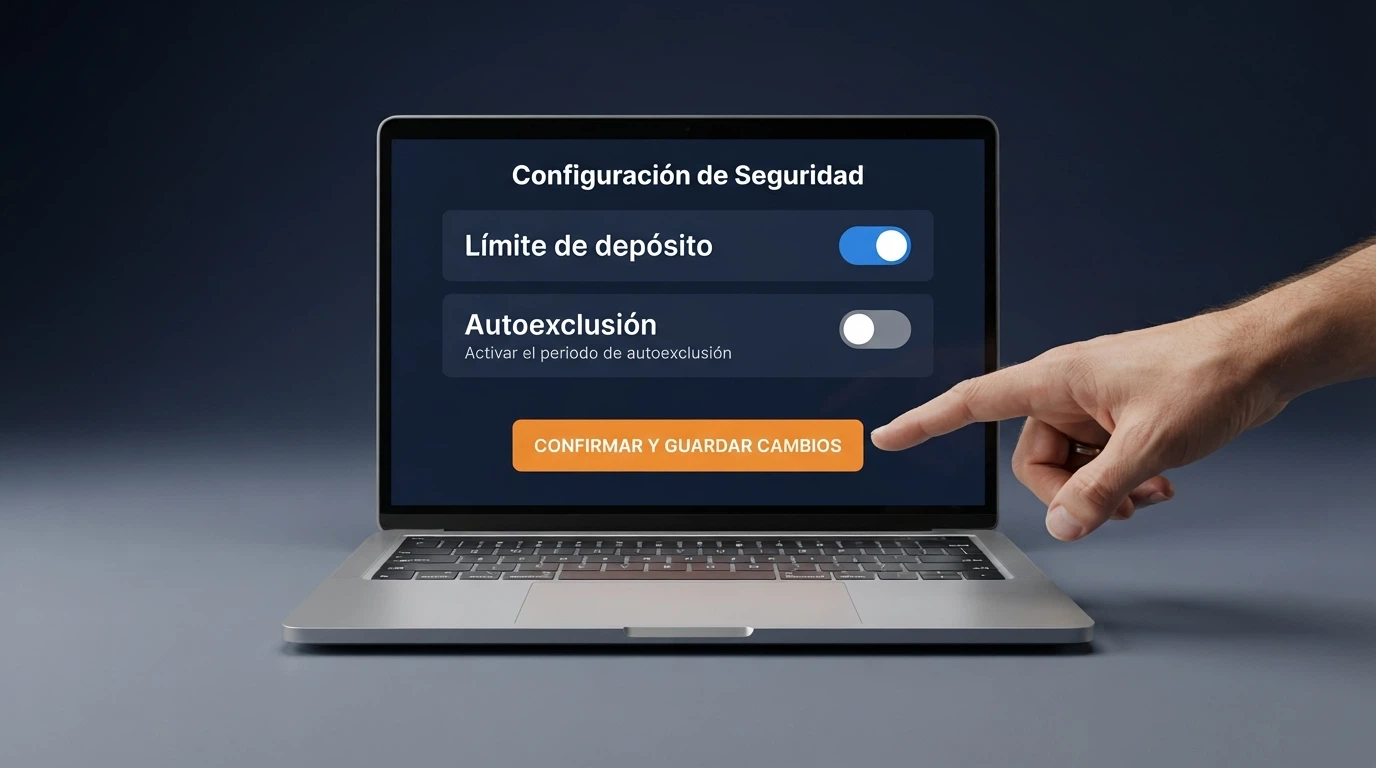 Interfaz de autoexclusión del RGIAJ con opciones de límite de tiempo y depósito