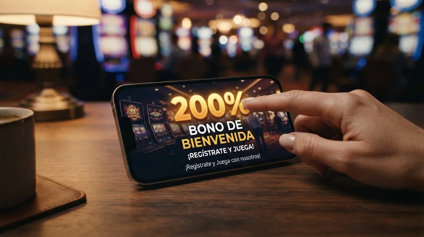 Primer plano de una pantalla de casino mostrando un bono de bienvenida con el icono de ADA como método de depósito seleccionado
