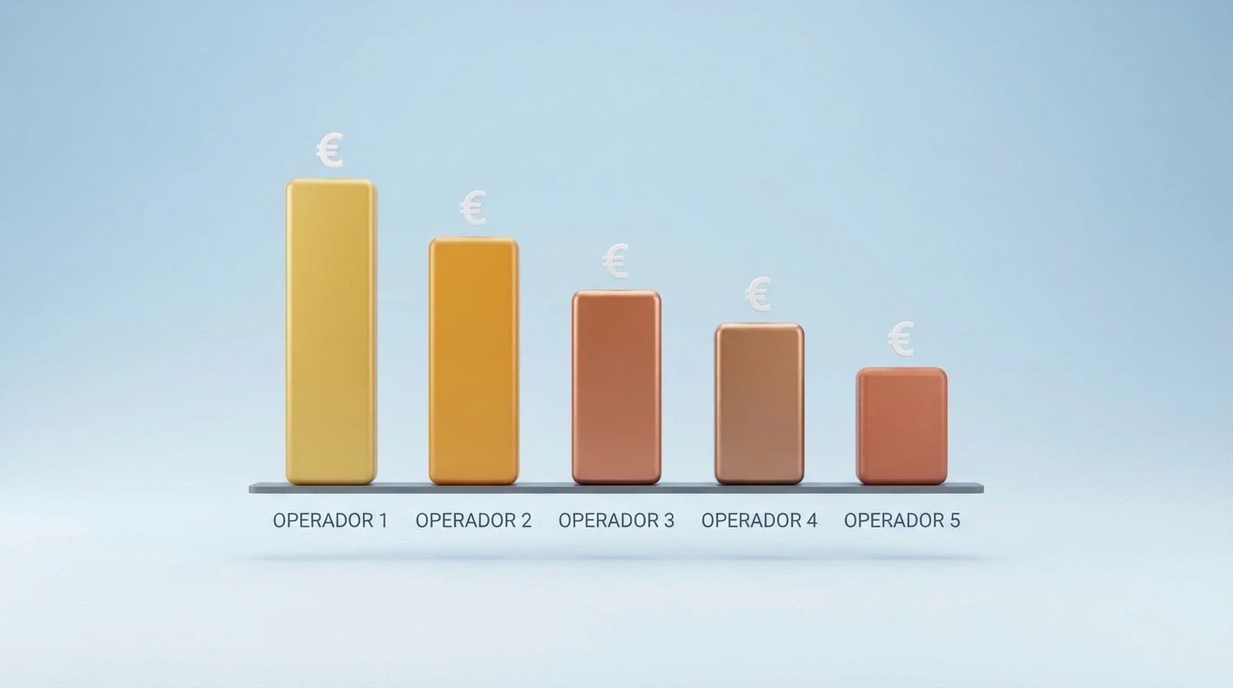 Tabla visual con los nombres de los 10 casinos comparados y sus ofertas principales ordenadas por valor