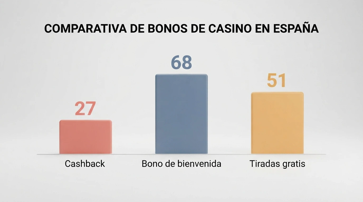 Tabla comparativa con tres columnas mostrando bono de reembolso, bono de bienvenida y bono sin depósito