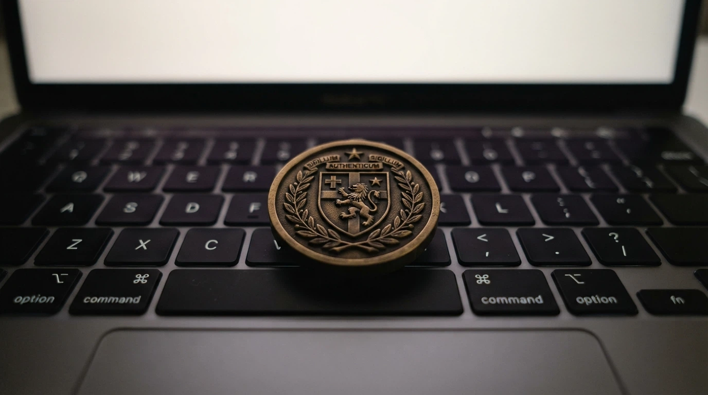 Sello oficial de la Dirección General de Ordenación del Juego sobre un teclado