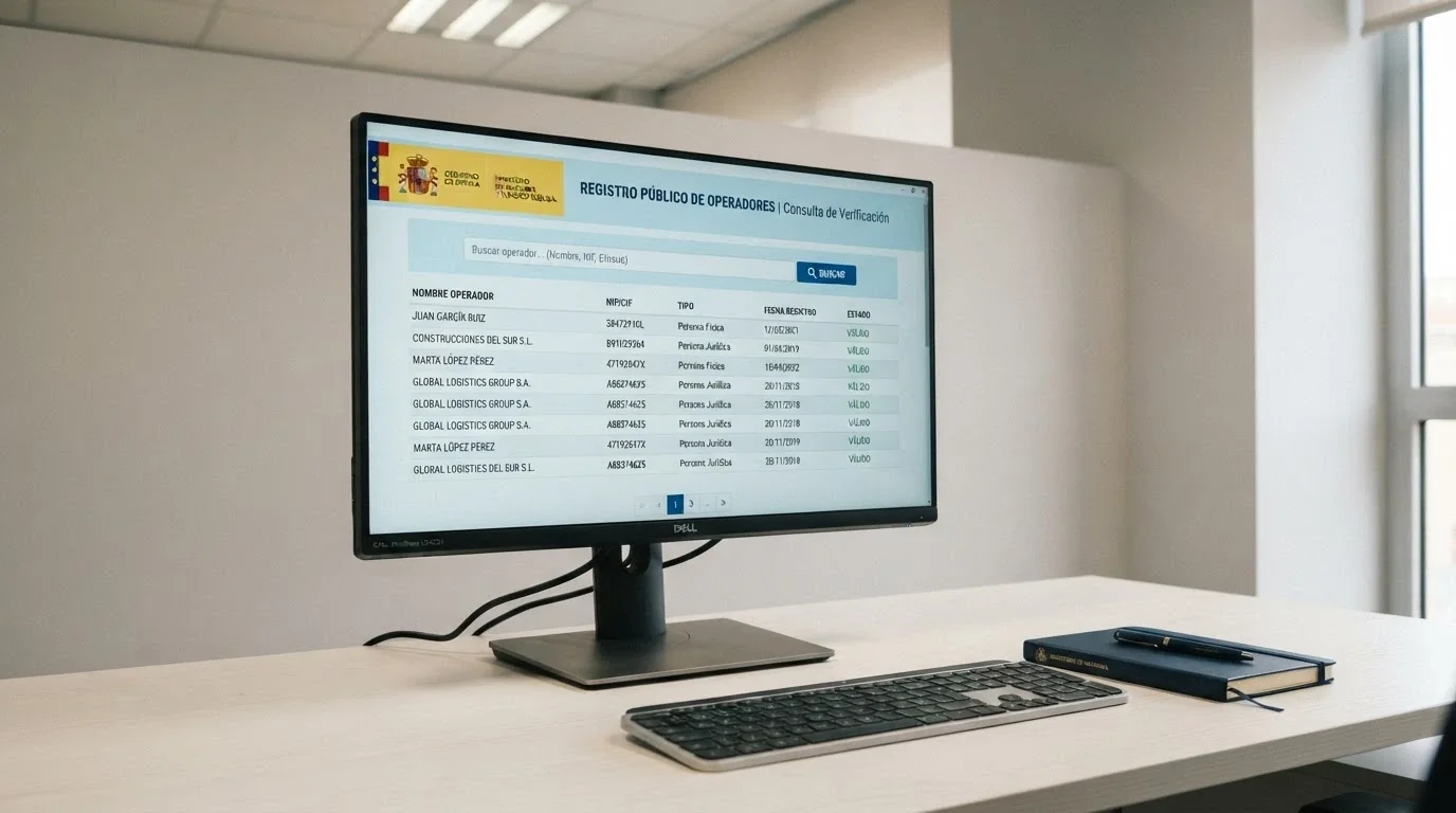 Pantalla del registro público de la DGOJ en ordenacionjuego.es con el buscador de operadores y el escudo de la DGOJ visible en la esquina