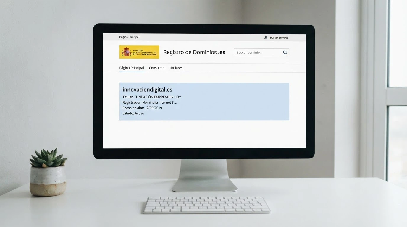 Pantalla del registro oficial de operadores de la DGOJ con un dominio .es resaltado