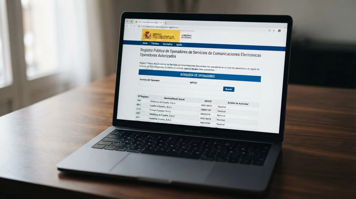 Captura del registro público de operadores de la DGOJ en ordenacionjuego.es con el dominio .es visible en la barra del navegador