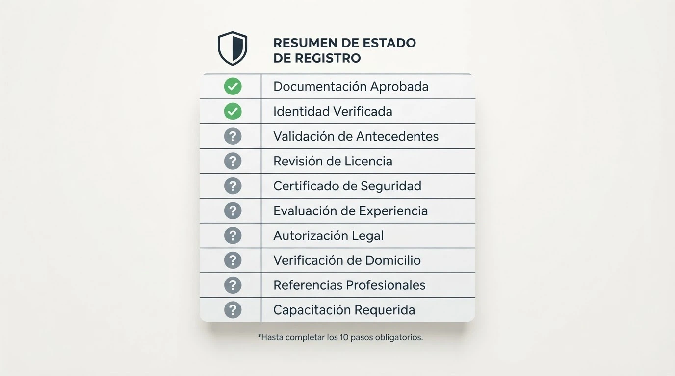 Captura de una tabla con nombres de casinos online y el estado de verificación de su licencia de Anjouan junto a un icono de confirmado o pendiente