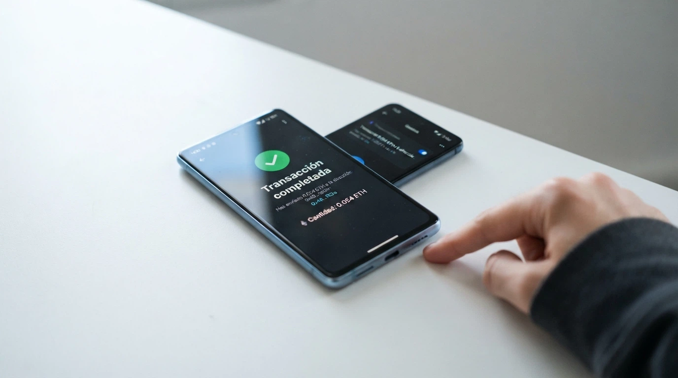 Pantalla de un monedero digital mostrando una transacción completada de XRP hacia la dirección de un casino online
