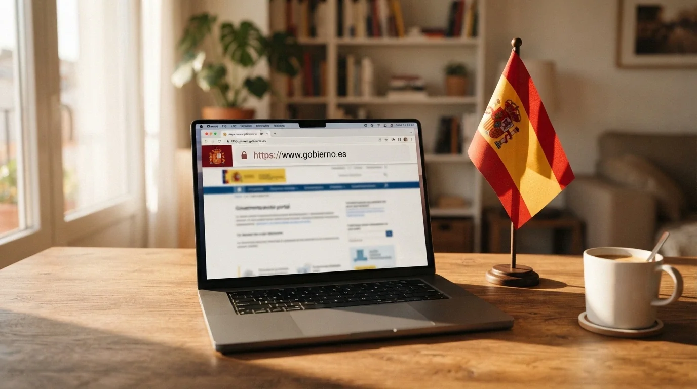 El logotipo de la DGOJ junto a la bandera de España y un navegador mostrando un dominio .es